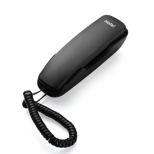 (Open Box)Hola! TF 510 Corded Landline Phone, Wall/Desk Mountable, Clear Call Quality, Compact Design, Redial/Mute/Hold Function (Made in India) (Black)