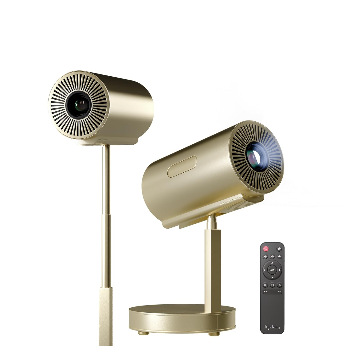 (Open Box) Lifelong Lightbeam Smart Projector for Home 4K Support, Native 720p HD Resolution, 2500 Lumen, Rotabable Design, Speaker, Android 11 with Built-in Apps (Netflix, Prime, Youtube) WiFi, 100''Max Display