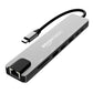 (Open Box) Amazon Basics USB-C Hub Dock 8-in-1 HDCP Aluminium Type-C Adapter with 4K HDMI Port, Ethernet 100mbps Port, USB 3.0 Port, USB-C Power Delivery, TF/SD Card Reader, Mac & Windows USB-C Devices