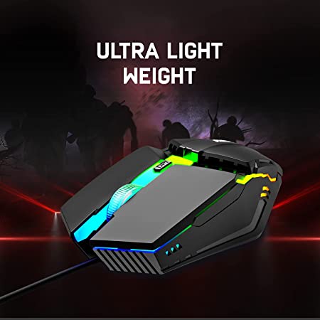(Open Box) Redgear A-10 Wired Gaming Mouse with RGB LED, Lightweight and Durable Design, DPI Upto 2400, Compatible with Windows