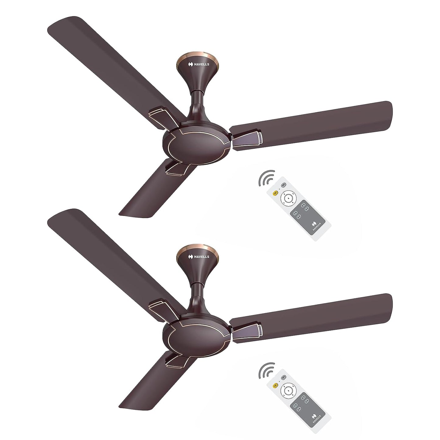 Havells 1200mm Milor BLDC Motor Ceiling Fan | 5 Star with RF Remote, 100% Copper, High Air Delivery | Upto 57% Energy Saving, ECO Active Technology, Flexible Timer Setting |