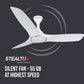 Havells 1200mm Stealth Air BLDC Motor Ceiling Fan | Remote Controlled, High Air Delivery Fan | 5 Star Rated, Upto 60% Energy Saving, 2 Year Brand Warranty | (Pack of 1, Pearl White)