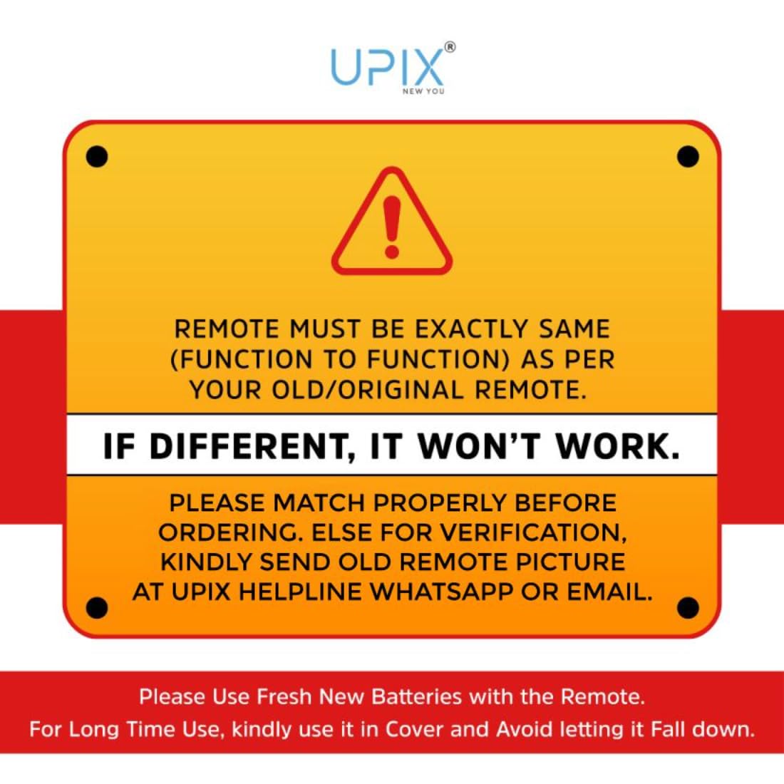 (Open Box) Upix AC Remote No. 11, Compatible/Replacement for Samsung AC Remote Control (Exactly Same Remote Will Only Work)