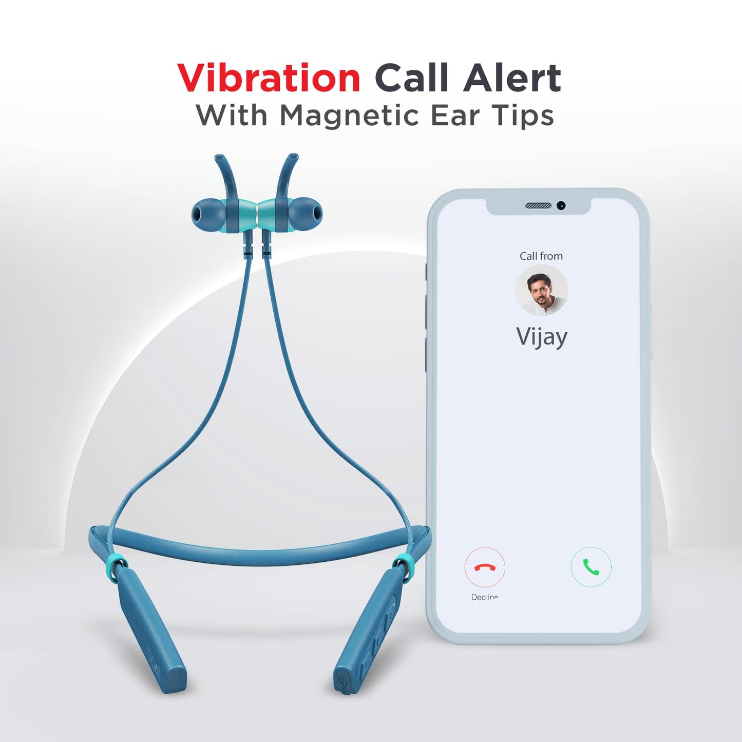 (Open Box) boAt Rockerz 235 Pro Wireless Bluetooth Neckband in Ear Earphone, Upto 20 hrs of Playtime, Beast Mode, Low Latency, IPX5 Water & Sweat Resistance, ENx Technology, Bluetooth v5.2(Furious Blue)