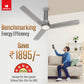 Havells 1200mm Elio BLDC Ceiling Fan | Remote Controlled, High Air Delivery Fan | 5 Star Rated, Upto 60% Energy Saving, 2+1* Year Warranty | (Pack of 1, Smoke Brown)