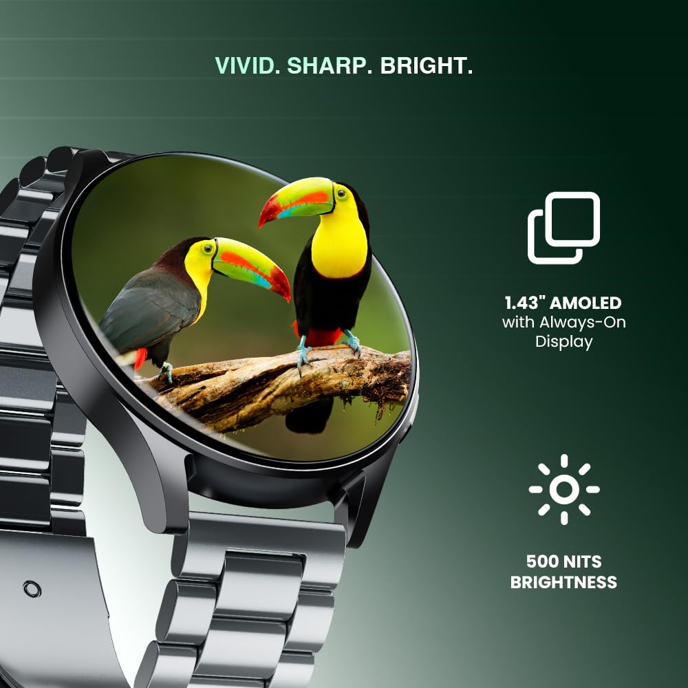 (Open Box) Prowatch X, 1.43" AMOLED, Body Energy, HRV, VO2 Max, Gorilla Glass 3, In-built GPS & ABC Smartwatch  (Grey Strap, 1.43)