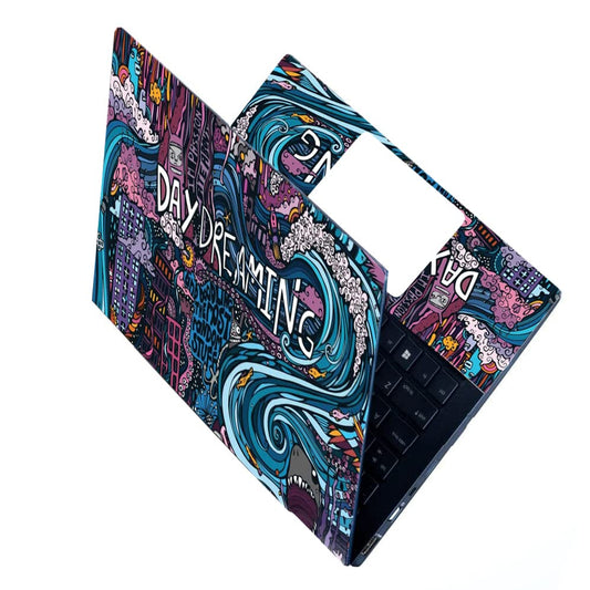 (Open Box) ANCIARY Full Body Laptop Skin Bubble-Free HD Quality Sticker For Laptops Upto 15.6" Compatible With Apple/Dell/HP/Lenovo/Acer/Asus/Sony (Dustproof|Waterproof|Scratchproof|Reusable) - Day Dreaming FLBK