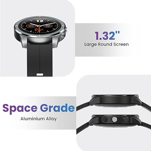(Open Box) TAGG Kronos II Smartwatch with 1.32" Large Crystal HD Display, 360å¡ Health Suite, Activity Tracker, 24 Sports Modes, Live Watch Faces, Sleep Monitor, IP67 Waterproof