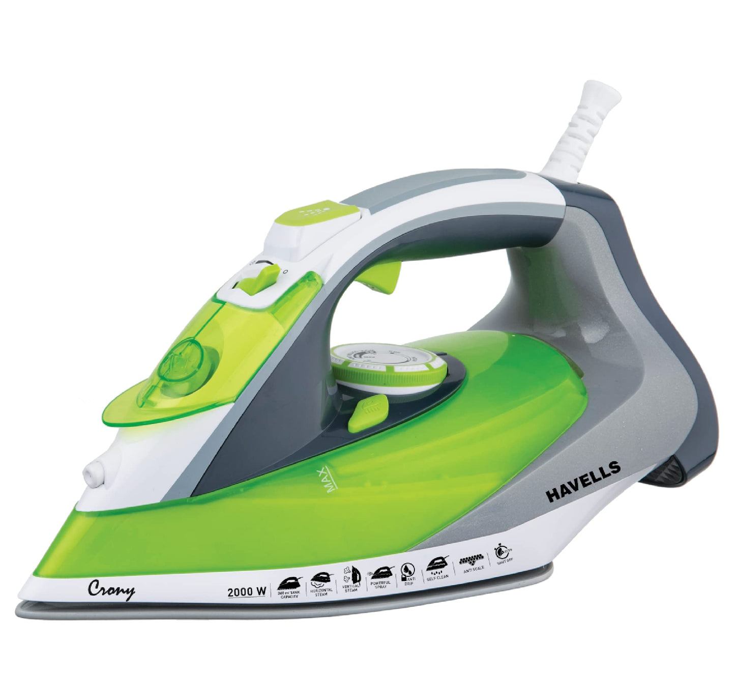 Havells Plastic Husky 2200 W Steam Iron With Auto Shut Off, Steam Boost, Vertical, Horizontal Ironing, Anti Drip, Self-Cleaning&Anti Calc Technology. (Purple), 2200 Watts