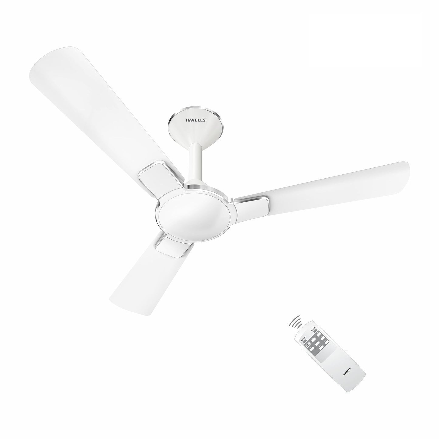 Havells 1200Mm Enticer Bldc Motor Ceiling Fan 5 stars With Remote,100% Copper Upto 55% Energy Saving With Eco Active Technology,High Air Delivery (Pack Of 1,Pearl White Chrome)