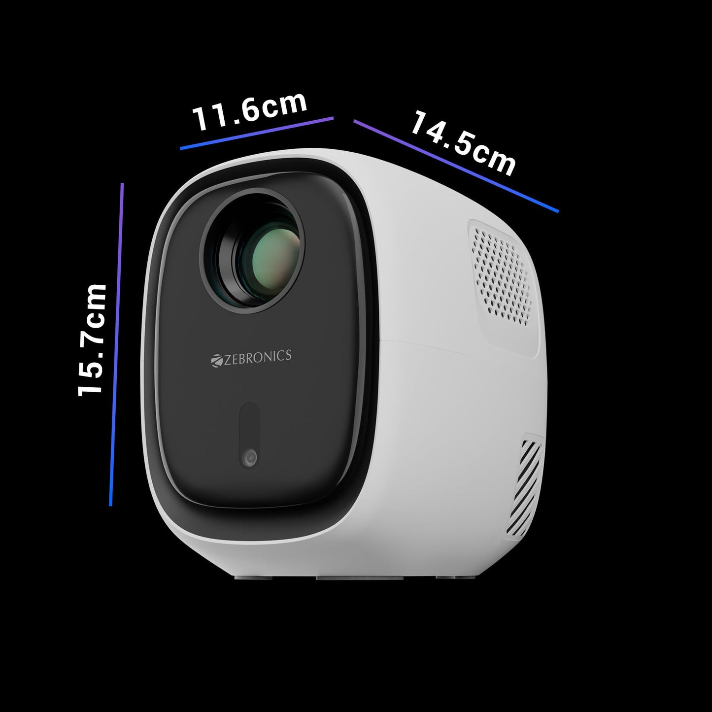 (Open Box) ZEBRONICS PIXAPLAY 53, Smart Vertical Projector, 3500 Lumens, 4K Support, 120 Inch Screen Size, Auto Focus, Auto Keystone, Bluetooth, HDMI, USB, WiFi, 1080p Support, APP Support, Miracast