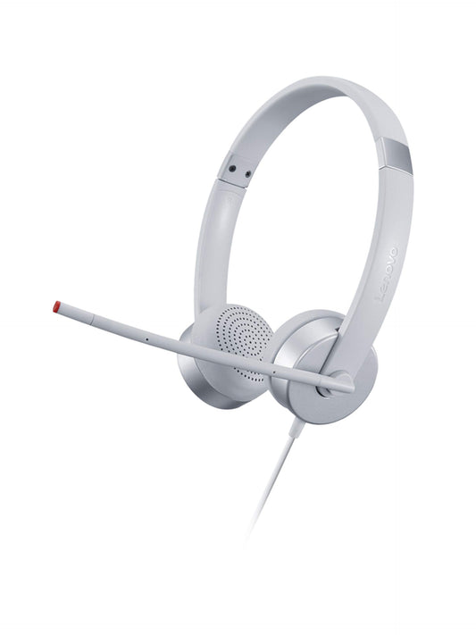 (Open Box)Lenovo 100 Wired On Ear Headphones with Mic (Cloud Grey)