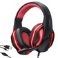 (Open Box) AirSound Alpha-3 Stereo Gaming Headset for Noise Cancelling Over-Ear Headphones with Mic, Red LED, Bass Surround, Soft Memory Earmuffs for All Laptop