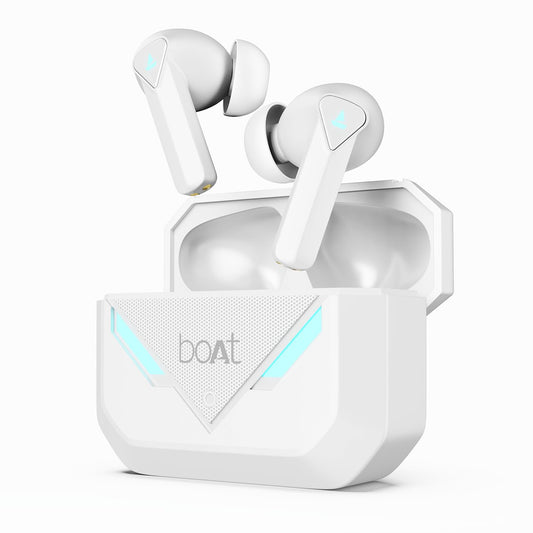 (Open box)boAt Newly Launched Immortal 158 TWS in Ear Gaming Earbuds with 40hrs Playback, 40ms Super-Low Latency Beast Mode, RGB LEDs, 4 Mics with ENx, IWP, ASAP Charge, BTv5.3(White Sabre)