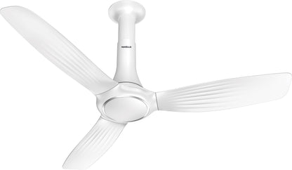 Havells 1200mm Inox BLDC Motor Ceiling Fan | Premium Look with RF Remote, 100% Copper, Upto 60% Energy Saving | Aerodynamic Ribbed Blades, Low Noise, Dust Resistant | (Pack of 1, Pearl White)