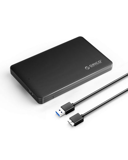(Open Box) Orico 2.5"(6.3cm) USB 3.0 HDD Enclosure Case Cover for SATA SSD HDD | SATA SSD HDD Enclosure High Speed USB 3.0 | Tool Free Installation | Black