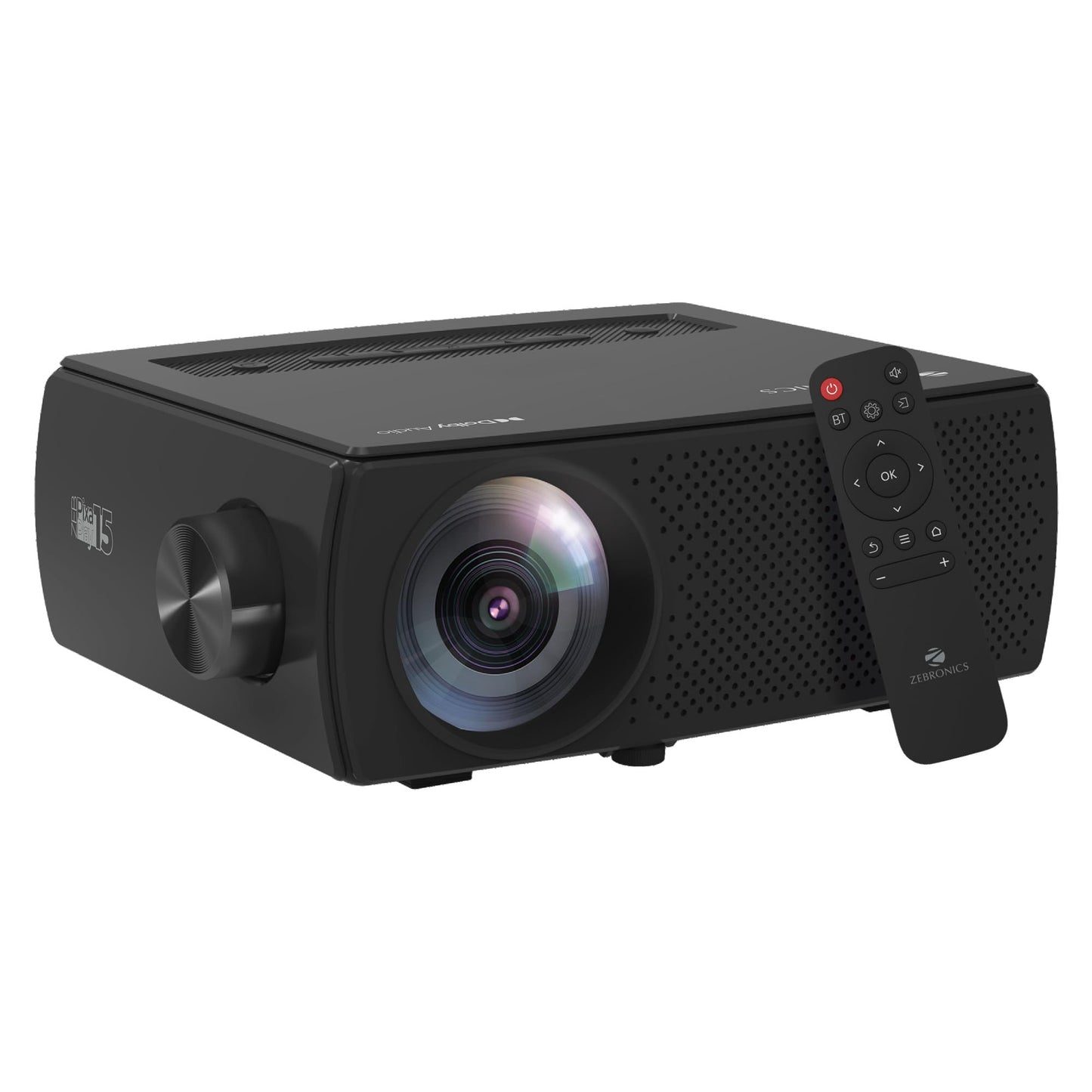 (Open Box) ZEBRONICS PIXAPLAY 15 Smart LED Projector with Dolby Audio, 5500 lumens, 4K Support, 180 Inch Screen Size, Supports Miracast, Bluetooth, USB, HDMI, WiFi, APP Support, 1080p Native