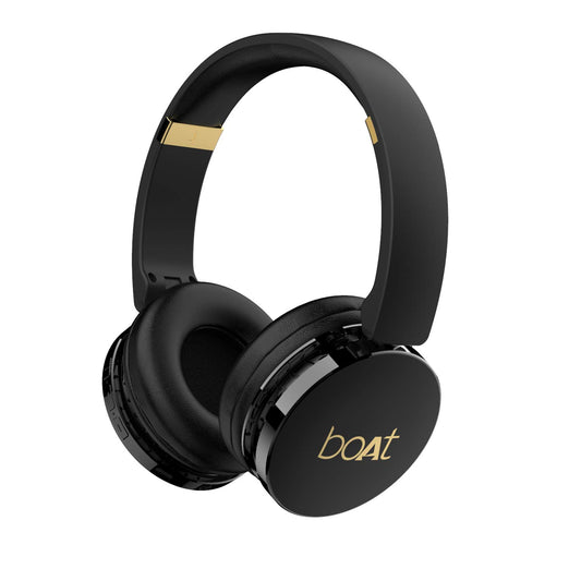 (WITHOUT BOX)boAt Rockerz 370 On Ear Bluetooth Headphones with Upto 12 Hours Playtime, Cozy Padded Earcups and Bluetooth v5.0, with Mic (Buoyant Black)