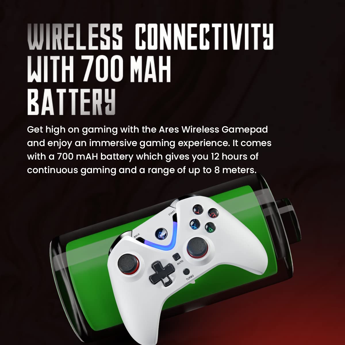 (Open Box) Cosmic Byte ARES Wireless Controller for PC, Magnetic Triggers, Accurate Joysticks, Dual Vibration, Backit LED Buttons, USB Extension Cable (Black)