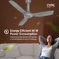 Havells 1200mm Inox BLDC Motor Ceiling Fan | Premium Look with RF Remote, 100% Copper, Upto 60% Energy Saving | Aerodynamic Ribbed Blades, Low Noise, Dust Resistant | (Pack of 1, Pearl White)