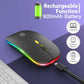 (Open Box) Zoook Blade Wireless Mouse -Rechargeable 7 Colour mice/ RGB Breathing Lights/ 3 DPI Levels/ Auto Shut Down/ Silent Click Technology/ 600 Mah Battery/ Light Weight/ Plug and Play (Black)