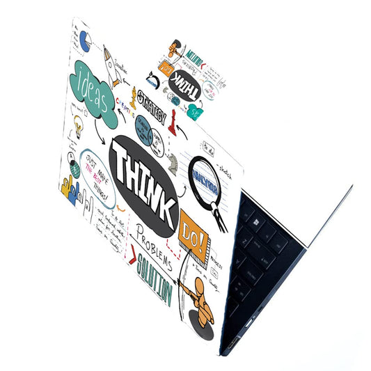(Open Box) ANCIARY Full Panel Laptop Skin Stickers Bubble-Free HD Quality Sticker for Laptops Upto 15.6" (Dustproof|Waterproof|Scratchproof|Reusable) - Think DO FL