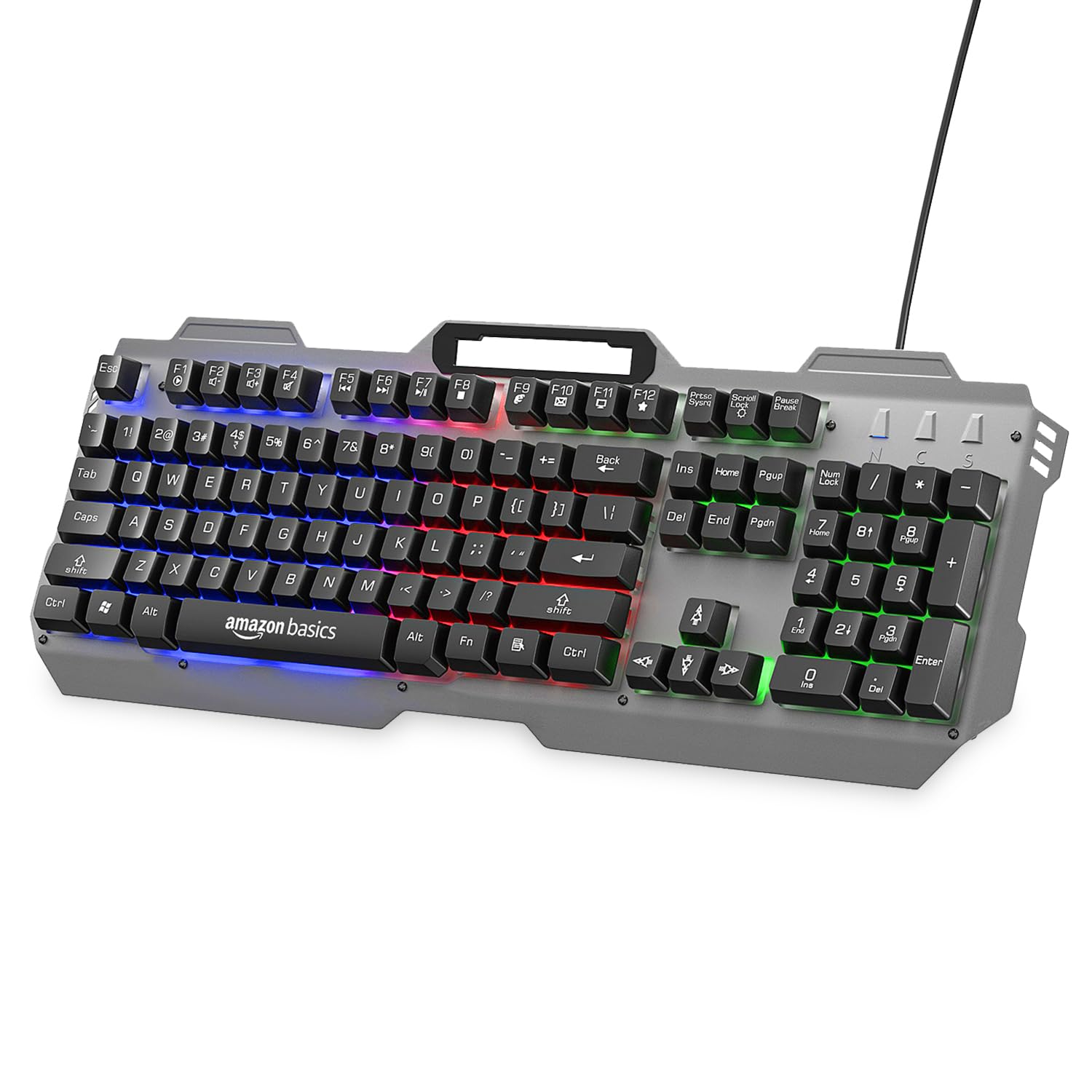 Keyboard Bundle Led Box (Open Box) Amazon Basics USB Gaming Keyboard with Multicolour LED Effe ...
