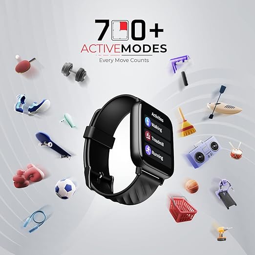 (Without Box) boAt Wave Prime47 Smart Watch with 1.69" HD Display, 700+ Active Modes, ASAP Charge, Live Cricket Scores, Crest App Health Ecosystem, HR & SpO2 Monitoring