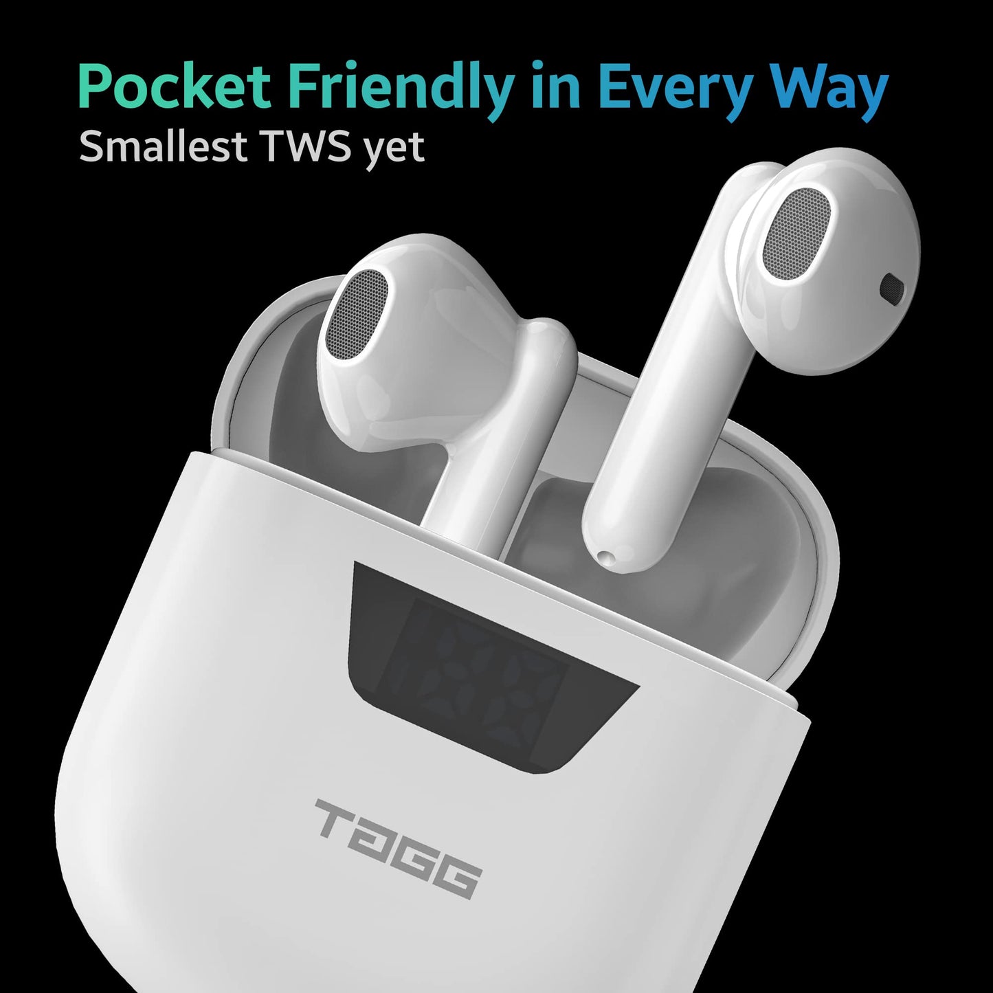 (Open Box) TAGG Newly Launched Liberty Buds Mini Truly Wireless in Ear Earbuds with Quad Mic, Fast Charge, Rich Bass, 13mm Dynamic Drivers