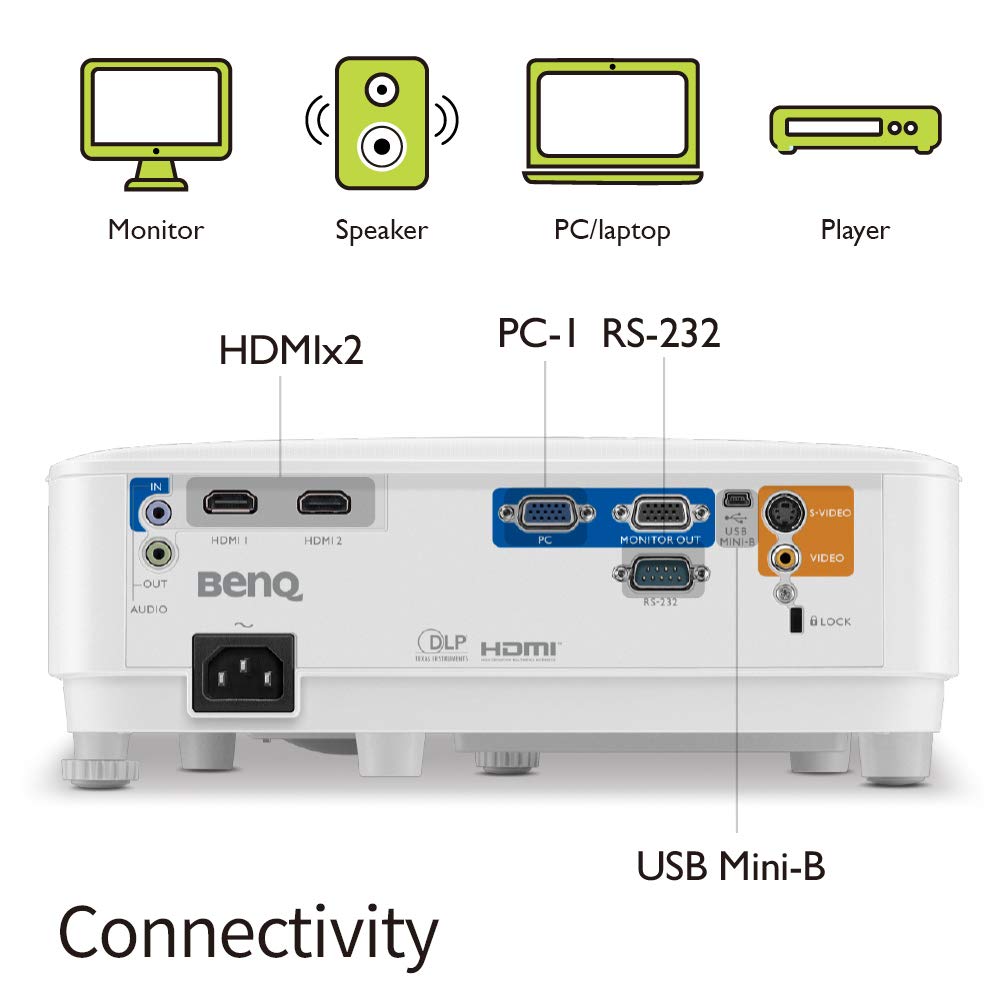 (Open box) BenQ Mx560P Xga Business & Education Projector, Dlp, 4000 Lumens High Brightness, 22000:1 High Contrast Ratio, Dual Hdmi, USB-A, Upto 15000 Hrs Extra-Long Lamp Life, 10W Speaker, 3D Capable, White