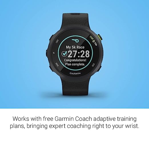 (Open Box) Garmin Forerunner 45, 42mm Easy-to-use GPS Running Watch with Coach Free Training Plan Support, Black