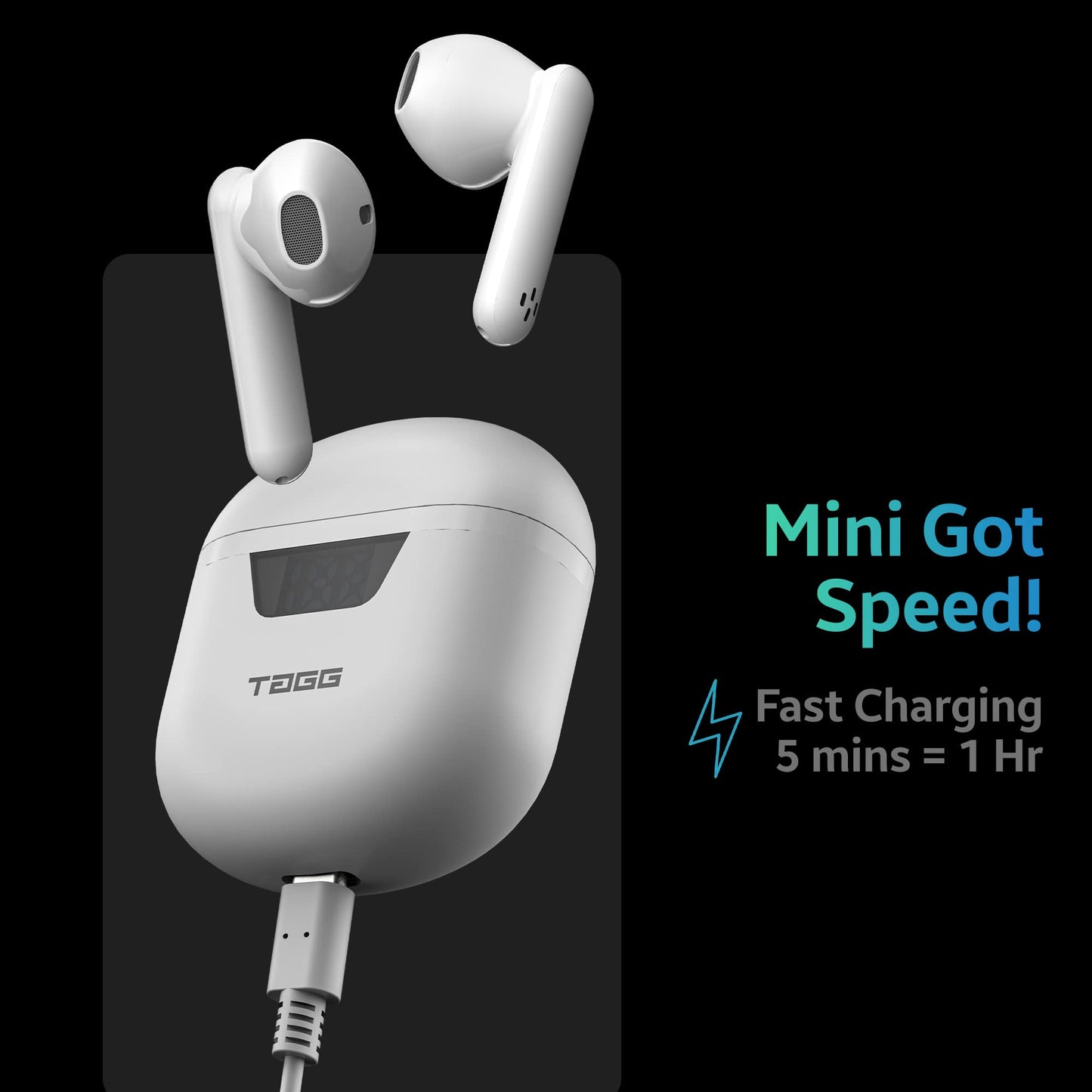 (Open Box) TAGG Newly Launched Liberty Buds Mini Truly Wireless in Ear Earbuds with Quad Mic, Fast Charge, Rich Bass, 13mm Dynamic Drivers