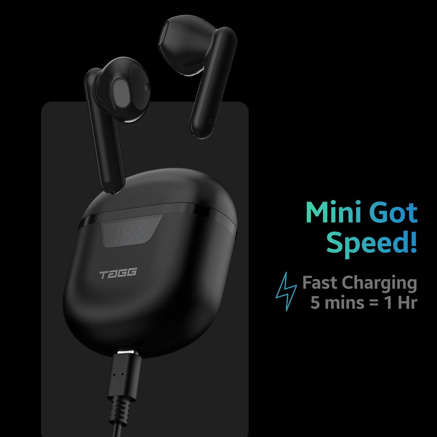 (Open Box) TAGG Newly Launched Liberty Buds Mini Truly Wireless in Ear Earbuds with Quad Mic, Fast Charge, Rich Bass, 13mm Dynamic Drivers