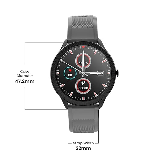 (Open Box) TAGG Kronos Lite V18 Full Touch Smartwatch with 1.3 Display & 60+ Sports Modes, Waterproof Rating, Sp02 Tracking, Live Watch Faces, 7 Days Battery, Games & Calculator