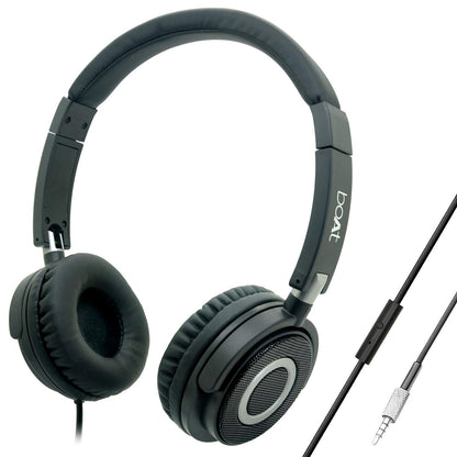 (Without Box) boAt BassHeads 950v2 Wired Over Ear Headphones with 40mm Audio Drivers, Soft Ear-Cushion, Lightweight Build, 3.5mm Jack and with mic(Warm Grey)