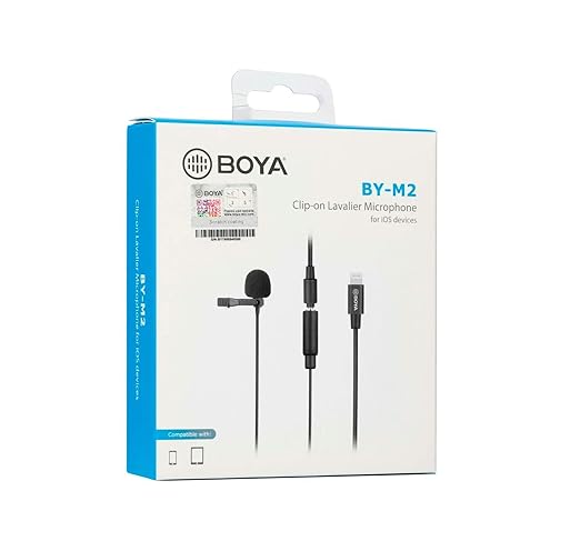 (Open Box) Boya by-M2 Clip-on Lavalier Microphone Lightning Port for iOS Devices Phone Tablet Recording V-Log Making Broadcasting