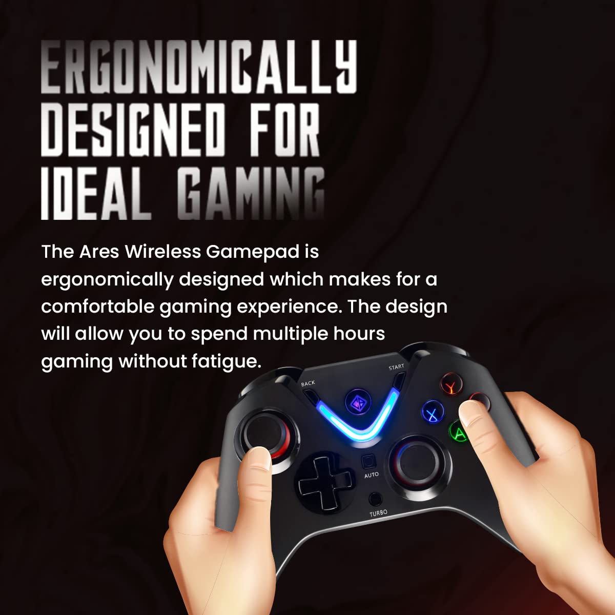 (Open Box) Cosmic Byte ARES Wireless Controller for PC, Magnetic Triggers, Accurate Joysticks, Dual Vibration, Backit LED Buttons, USB Extension Cable (Black)