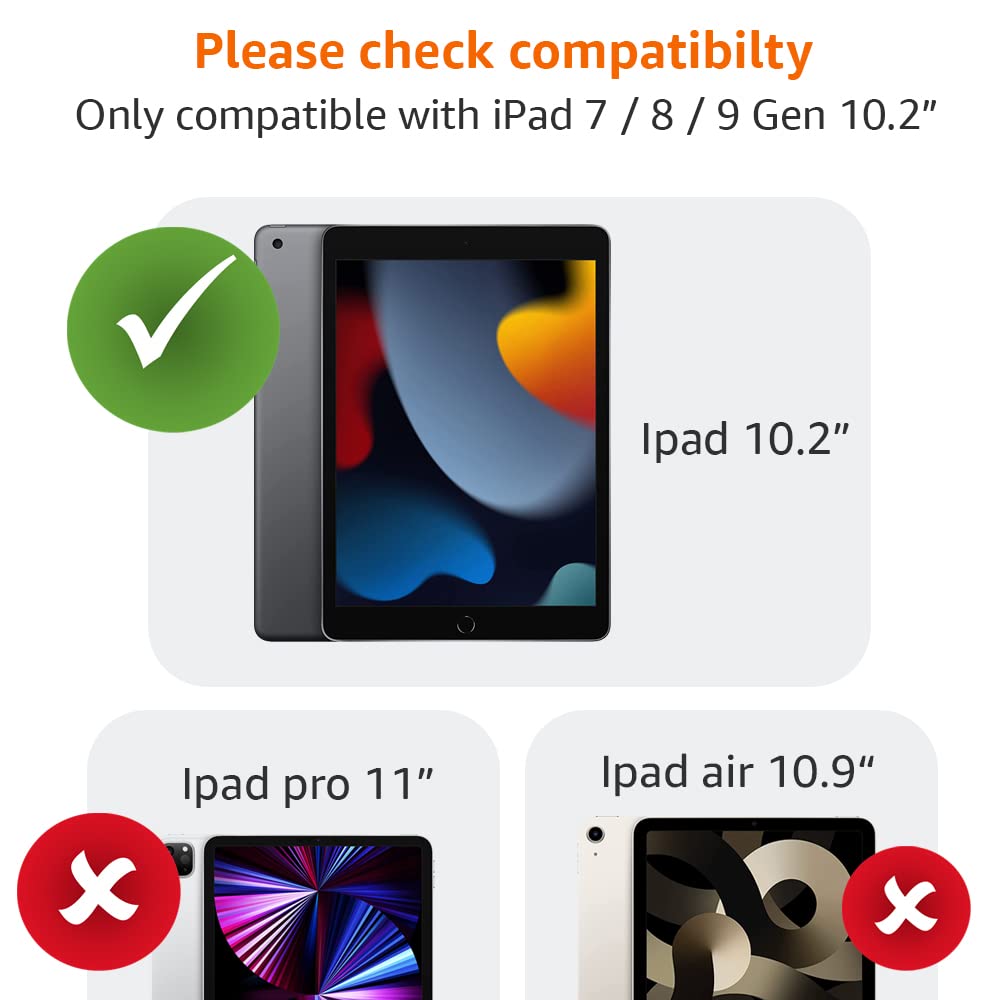 (OPEN BOX)AmazonBasics Smart Trifold Hard Matte Back Flip Stand Case Cover for Apple iPad 10.2 Cover iPad 9th Generation Cover 2021 8th Gen 2020 7th Gen 2019 Generation Case [Auto Sleep/Wake Case] - Black