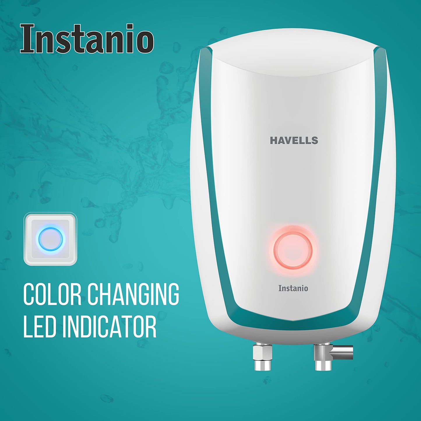 Havells Instanio 3-litre Instant Wall Mounted Water Heater (White/Blue)