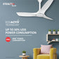 Havells 1200mm Stealth Air BLDC Motor Ceiling Fan | Remote Controlled, High Air Delivery Fan | 5 Star Rated, Upto 60% Energy Saving, 2 Year Brand Warranty | (Pack of 1, Pearl White)