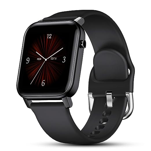 (OPEN BOX) TAGG Verve Smartwatch with Real Time Heart Rate Tracking, SPO2 (Blood Oxygen Monitoring), Sleep Tracking with 10 Days Battery Life, Active Black