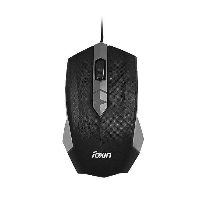 (Open Box) Foxin  Wired Plug & Play USB Mouse, High Resolution 6400 Dpi Optical Sensor, Clickable Scroll Wheel, Quick Response Ergonomic Mouse for Comfortable All-Day Grip for Pc/Laptop