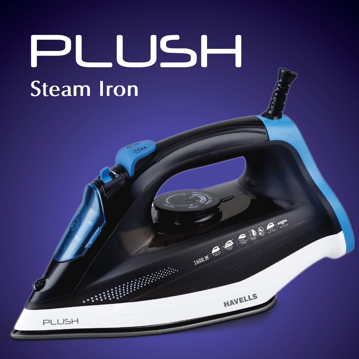 Havells Plastic Husky 2200 W Steam Iron With Auto Shut Off, Steam Boost, Vertical, Horizontal Ironing, Anti Drip, Self-Cleaning&Anti Calc Technology. (Purple), 2200 Watts