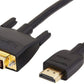 (Open Box) Amazon Basics 6-Feet VGA to VGA Cable for Monitor, Personal Computer (Black) & HL-007347 HDMI Input to DVI Output (Not VGA) Adapter Cable, 6 Feet, Black