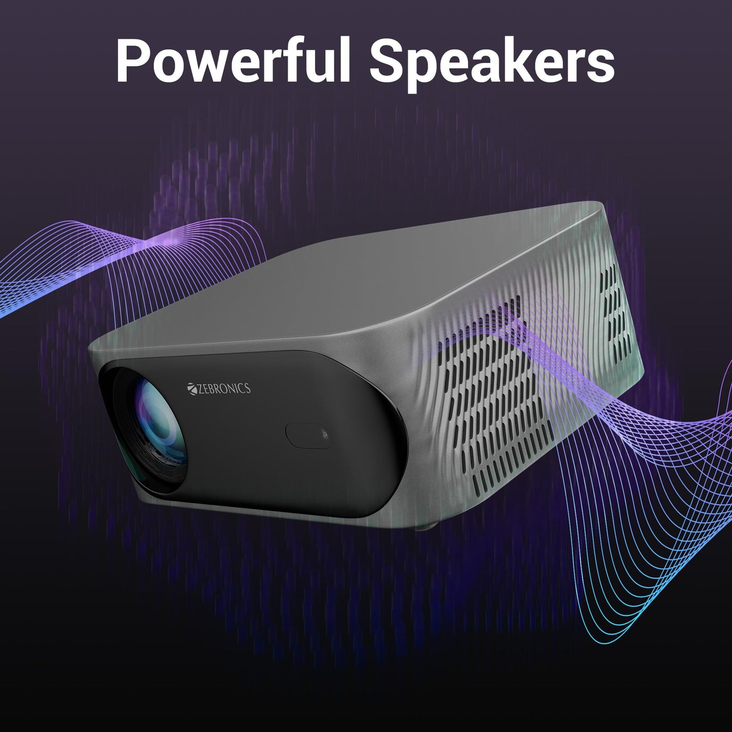 (Open Box) ZEBRONICS PIXAPLAY 15 Smart LED Projector with Dolby Audio, 5500 lumens, 4K Support, 180 Inch Screen Size, Supports Miracast, Bluetooth, USB, HDMI, WiFi, APP Support, 1080p Native