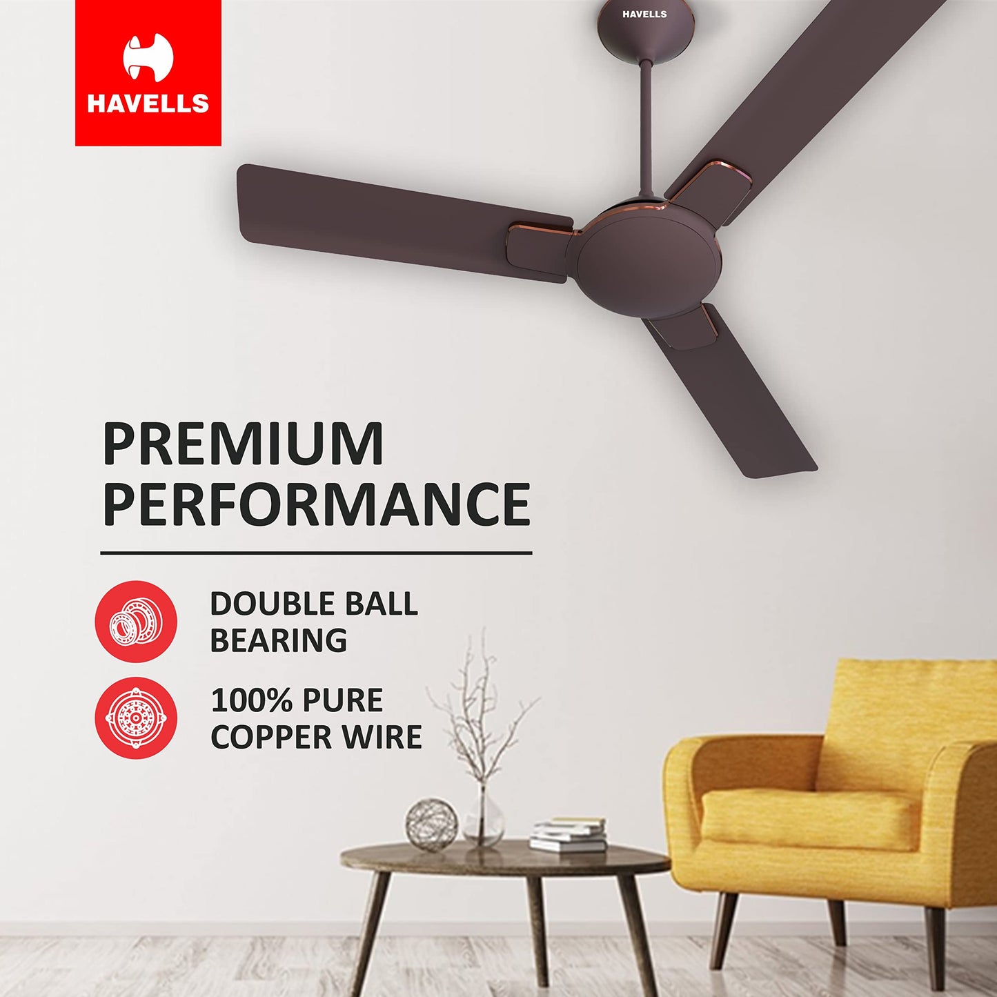 Havells 1200 mm ENTICER ES ESPRESSO BROWN COPPER, 2 Star