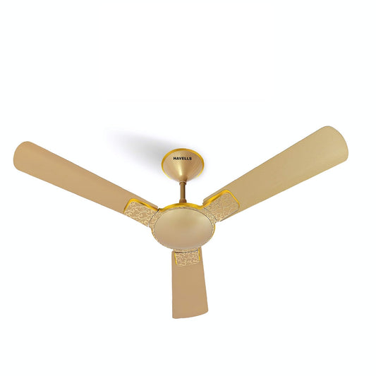 HAVELLS Enticer Hues 1200mm Decorative, Dust Resistant, High Power in Low Voltage (HPLV), High Speed Ceiling Fan (Gold)