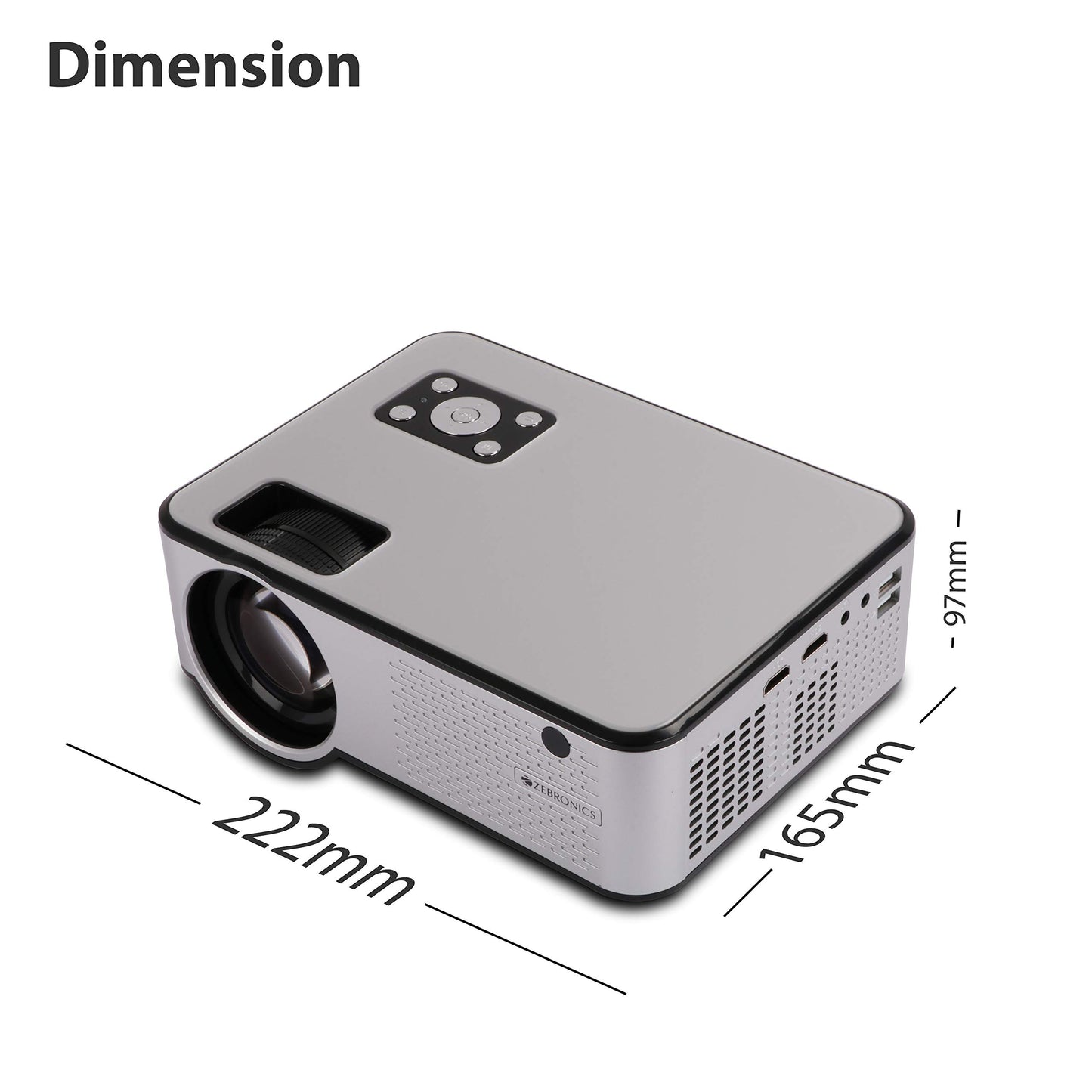 (Open Box) ZEBRONICS PIXAPLAY 53, Smart Vertical Projector, 3500 Lumens, 4K Support, 120 Inch Screen Size, Auto Focus, Auto Keystone, Bluetooth, HDMI, USB, WiFi, 1080p Support, APP Support, Miracast