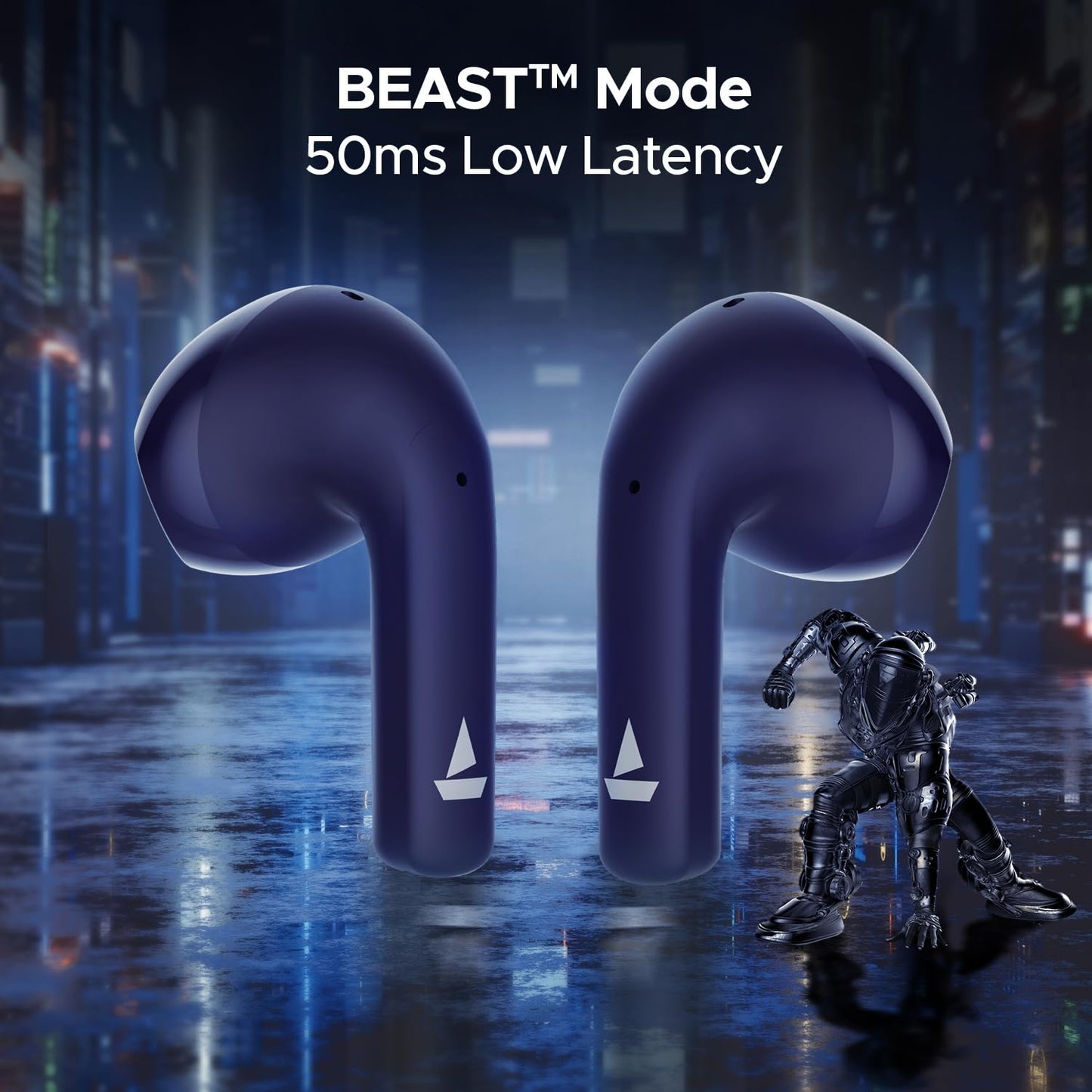 (Open Box) boAt Airdopes 125 TWS Earbuds with 50 hrs Playtime,Quad Mics with ENxᵀᴹ Tech,ASAPᵀᴹ Charging,IWPᵀᴹ Tech, BEASTᵀᴹ Mode with 50 ms Low Latency,BTv5.3, IPX5