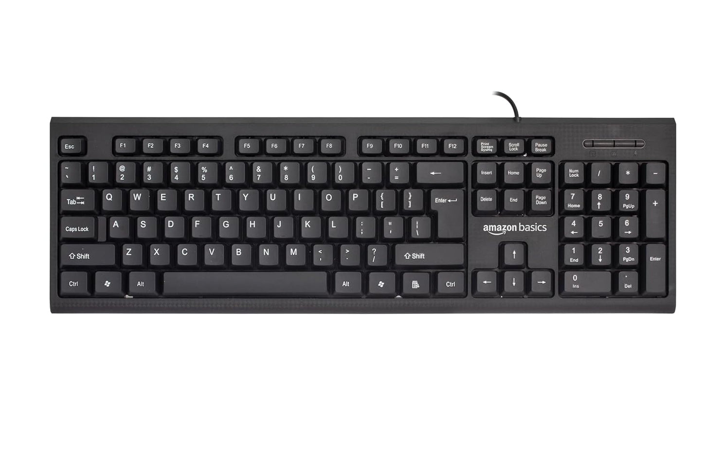 (Open Box) Amazon Basics Wired Multimedia Keyboard with 107 Keys, USB 2.0 Interface, for Gaming Pc, Computer, Laptop, Mac